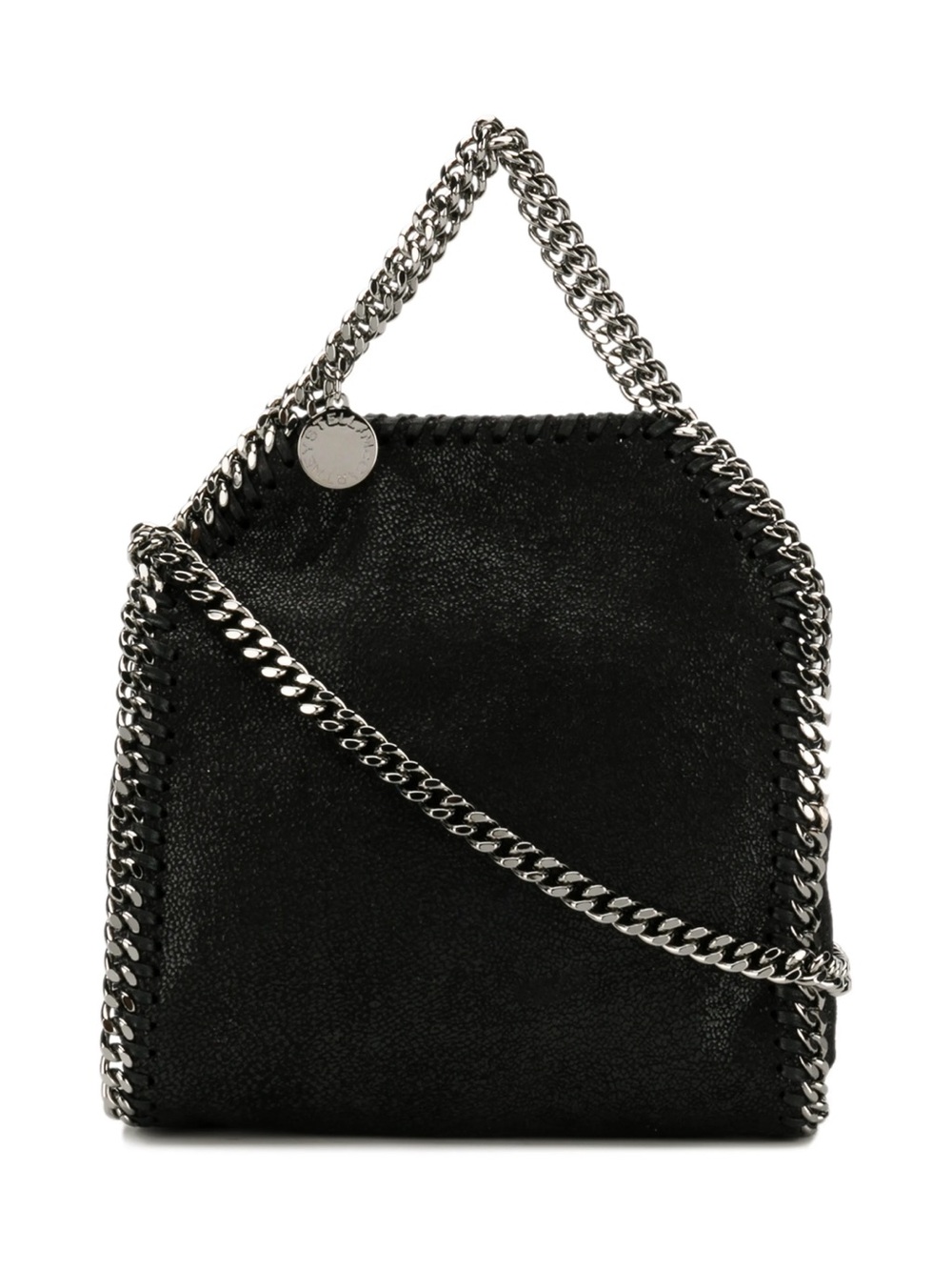 Stella McCartney Black Falabella Mini Crossbody with Silver Chain